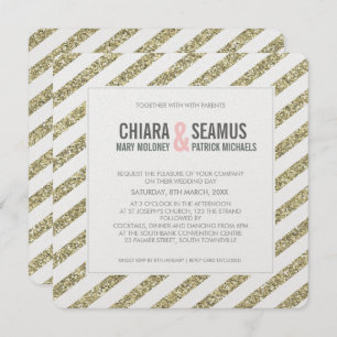 Listra de ouro mole do convite à apresentação de p