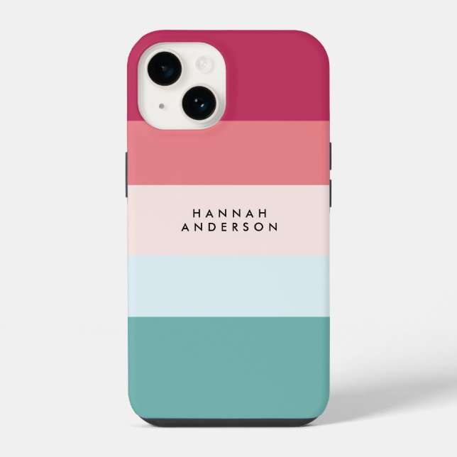 Listra Horizontal Colorblock Rosa & Verde Monogram (Verso)