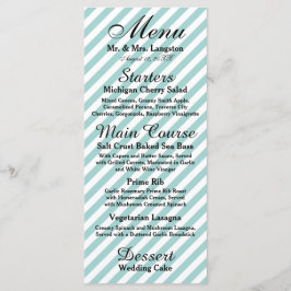 Listrado de Azul Claro e Branco - Menu de Recepção
