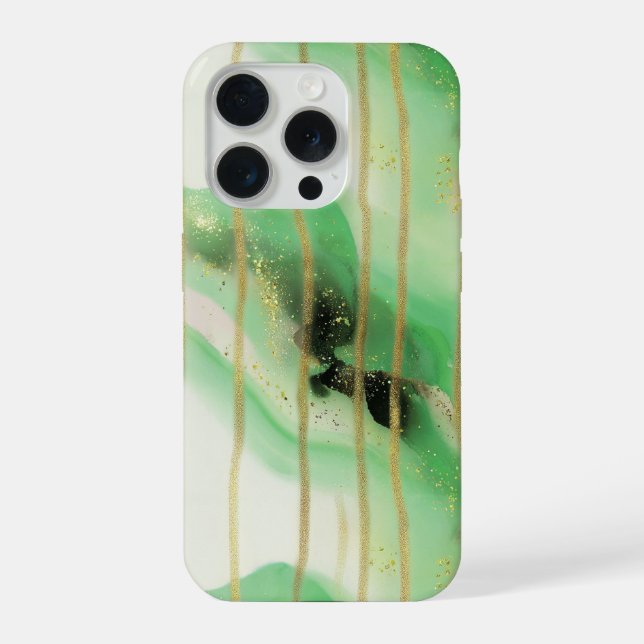 Listras Abstratas em Verde Sage Dourado (Verso)