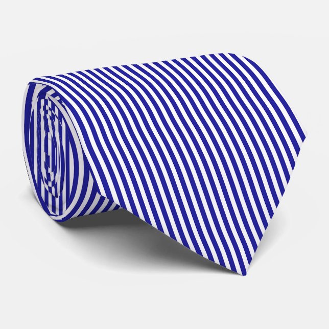 Listras Azuis Gravata Masculina  (Rolled)