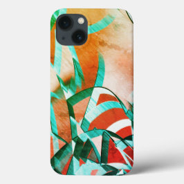 Listras azuis ou cianas sobre laranja avermelhada