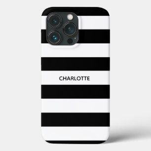 Listras brancas e pretas, nome personalizado monog