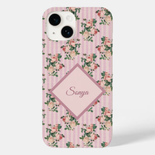Listras Brancas Rosa e Rosas Caídas Monogramadas