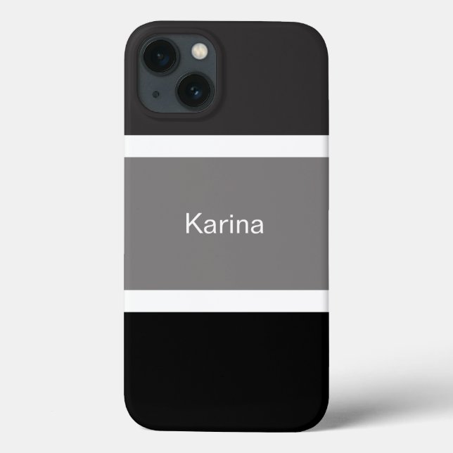 Listras cinzas, pretas e brancas personalizadas e  (Verso)