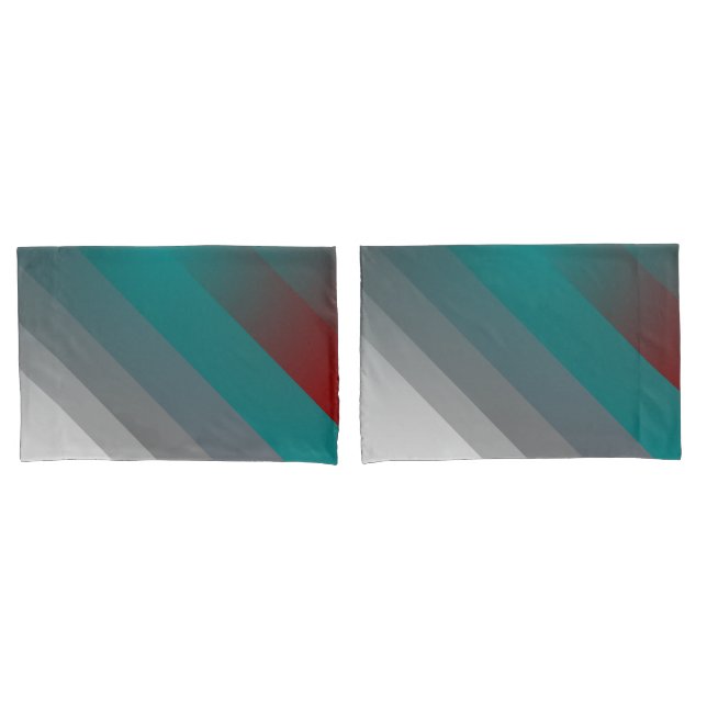 listras de cinza de Borgundy teal (Frente - conjunto)