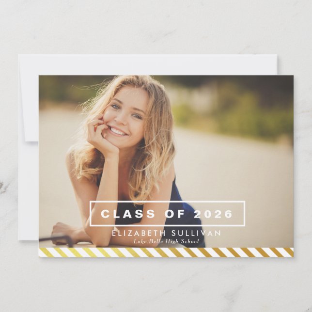 LISTRAS DE FOIL DOURADO | CONVITE DE FESTA DE FORM (Frente)