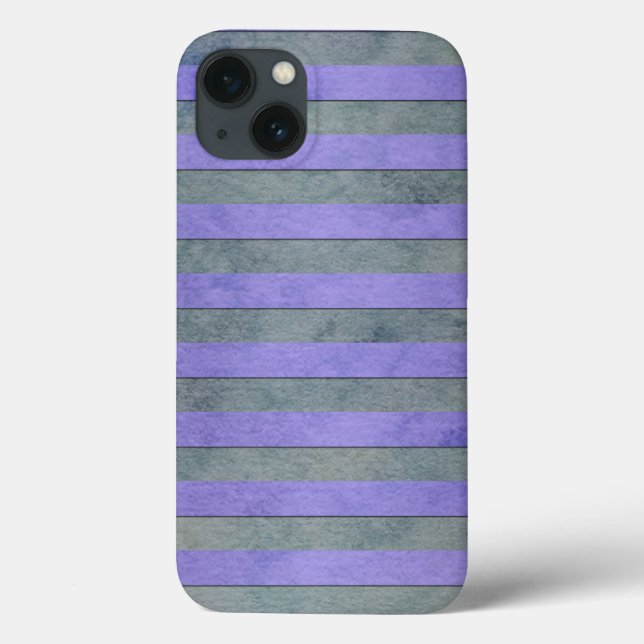 Listras de Lavanda e Cinza com Padrão de Aquarela (Verso)