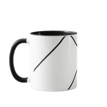 Listras Diagonais em Caneca Preta e Branca