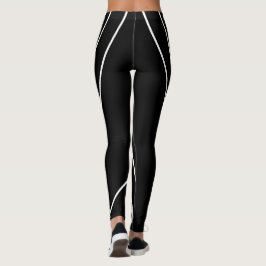 Listras Diagonais em Leggings Preto e Branco