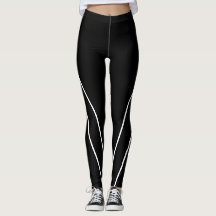 Listras Diagonais em Leggings Preto e Branco
