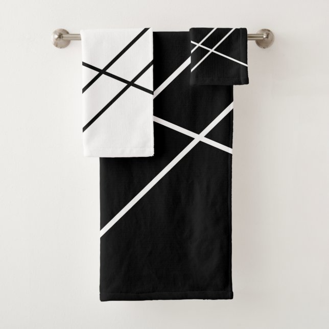 Listras Diagonais no Conjunto de Toalhas de Banho  (Insitu)