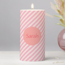 Listras Diagonais Rosa e Branco Personalizadas