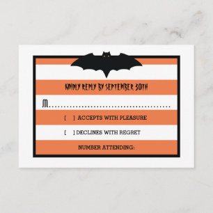 Listras e Bat   RSVP de Casamento do Orange Hallow