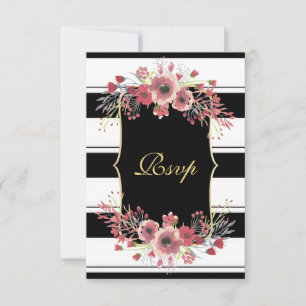 Listras Elegantes Floral Aquarela RSVP
