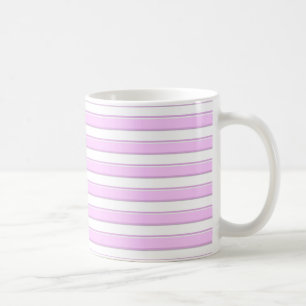 Listras Horizontais Rosa na Caneca Branca