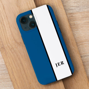 Listras Minimalistas Modernas Monogramadas Azul Te