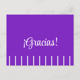 Listras no cartão postal espanhol de agradecimento