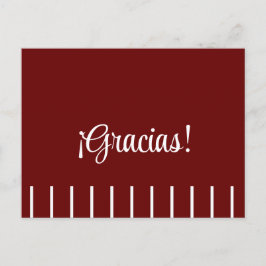 Listras no cartão postal espanhol de agradecimento