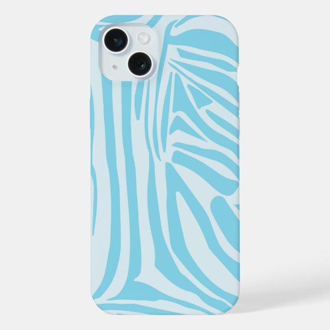 Listras Ousadas de Zebra Azul e Branco (Verso)