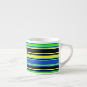 Listras Ousadas em Xícara de Espresso Azul Lima e