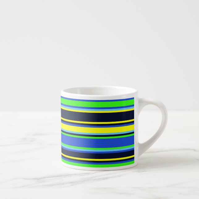Listras Ousadas em Xícara de Espresso Azul Lima e  (Direita)