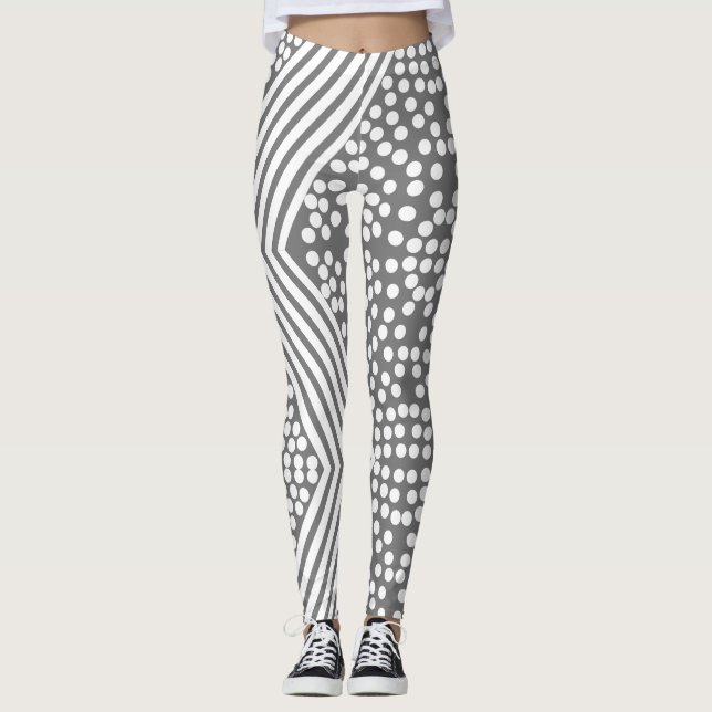 Listras Pontilhadas Funky Leggings Ousadas (Frente)