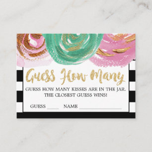 Listras Pretas e Brancas Cartões Adivinhe Quantos 