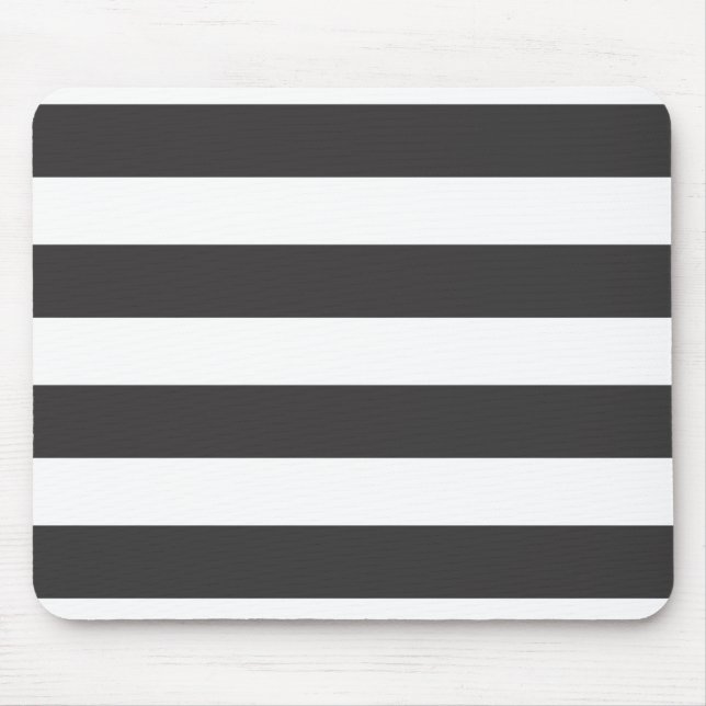 Listras preto e branco Mousepad (Frente)