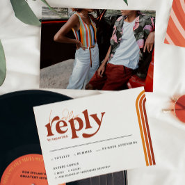 Listras Retro dos Anos 70 | Anúncio de RSVP de Cas