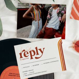 Listras Retro dos Anos 70 Anúncio de RSVP de Cas