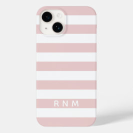 Listras Rosa Bege com Nome ou Conjunto de Monogram