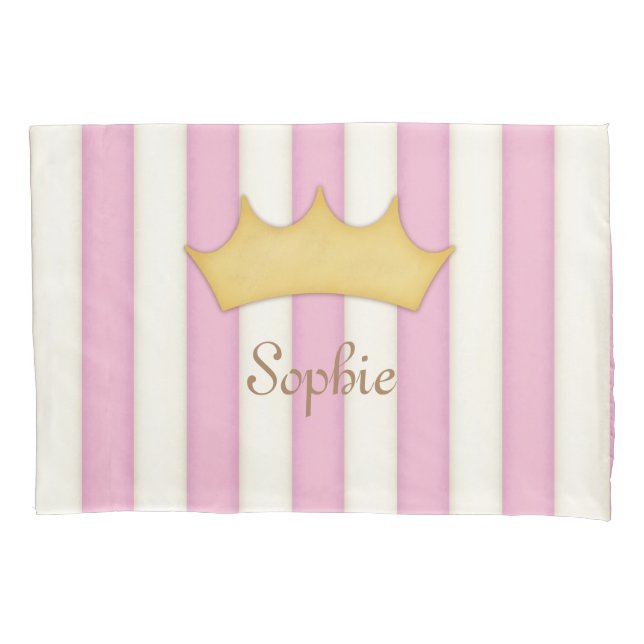 Listras Rosa Coroa Personalizada Menina Princesa (Frente)
