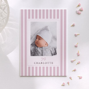 Listras rosa e Anúncio de Nascimento de Bebê Arco