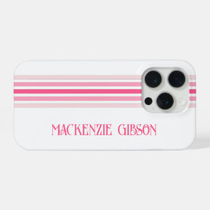 Listras Rosa Minimalista Monograma Retro
