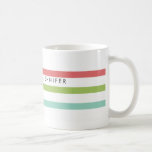Listras Simples - Caneca Personalizada<br><div class="desc">Esta caneca elegante apresenta um simples padrão de stripe moderno e pode ser personalizada com um nome. Faz um presente de excelente para o amante do café ou do chá em sua vida.</div>