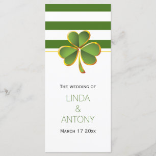 Listras verdes e programa irlandês do casamento d