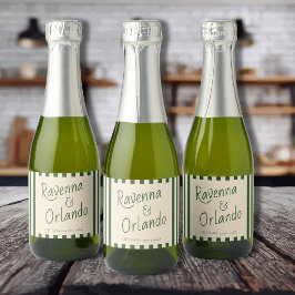 Listras Verdes Garrafa Casamento Minimalista Retro