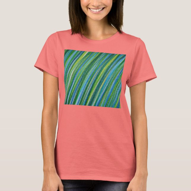Listras Verdes T Camisa (Frente)