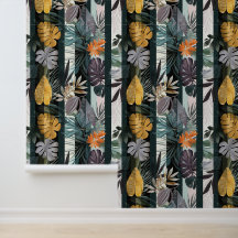 Listras verticais vibrantes a negrito com folhas d