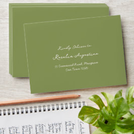 Listras vintage verde sálvia casamento endereçado