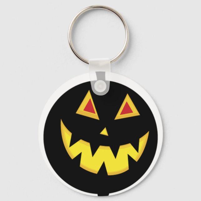 Lit Jack-o-Lantern Chaveiro (Frente)