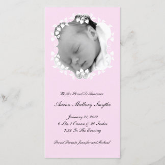 Lite Pink Girl New Baby Cartão com fotos