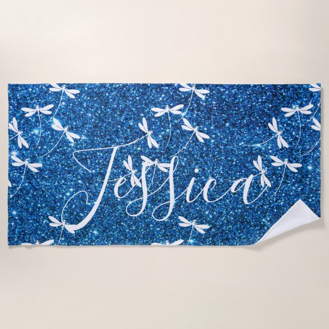 Literatura e libélulas toalha de praia personaliza (Frente)