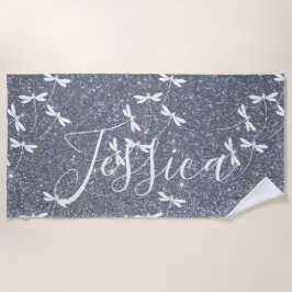 Literatura e libélulas toalha de praia personaliza