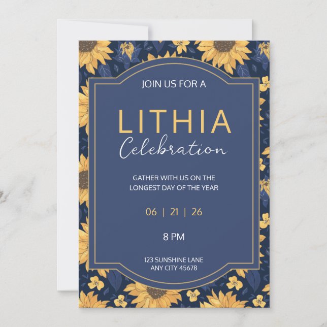 Lithia | Convite da Roda do Ano do Solstício (Frente)