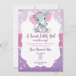 Lítima de Convite de Elefante Rosa Púrpura