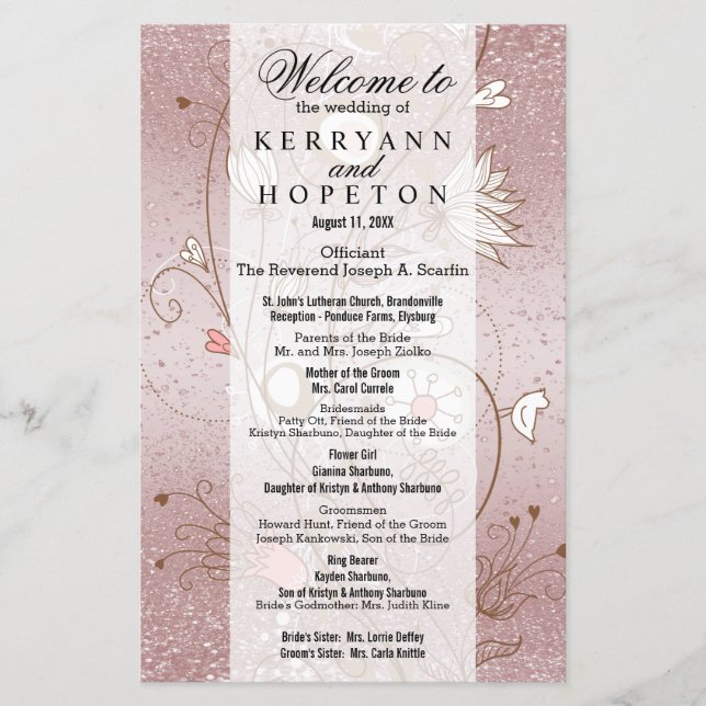 Lítima Dourada Floral Rosa - Programa (Frente)