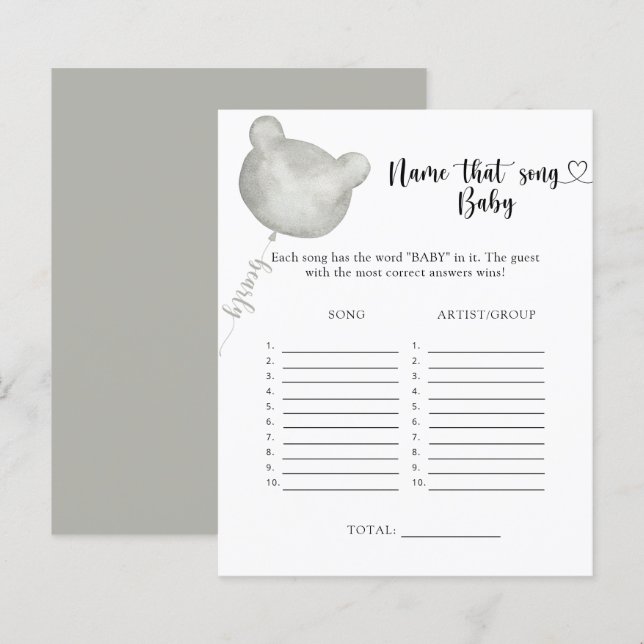 Little Bear Name Aquela Bebê Song (Frente/Verso)