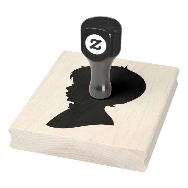 Little Boy Silhouette, Carimbo de Borracha de 4" x (Carimbo)
